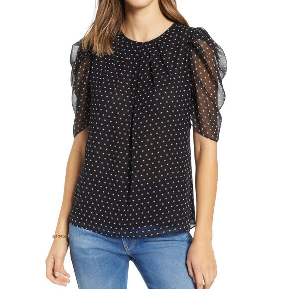 1901 Star Print Lightweight Blouse Sz Small - Picture 1 of 11